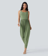 Built-in Bra Harem Casual Jumpsuit with Pockets-Easy Peezy Edition