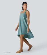 Breezeful™ RacerPocket High Low Flowy Midi Quick Dry Casual Dress