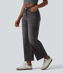 Halara Flex™ Mid Rise 7/8 Wide Leg Casual Jeans with Pockets