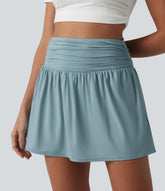 High Waisted 2-in-1 Micro Mini Casual Skirt with Pockets