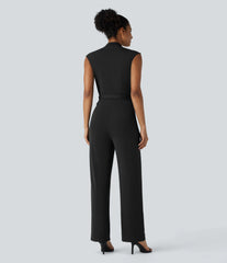 Sleeveless Belted Pocket Work Jumpsuit-Easy Peezy Edition