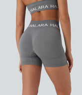 OneForm Seamless Flow Halara Logo High Waisted Yoga Biker Shorts 5''