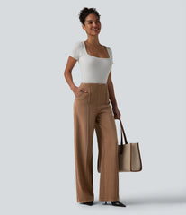 Halara Flex™ High Waisted Wide Leg Work Jeans with Pockets