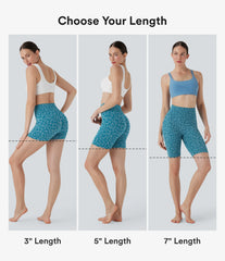 OneForm Seamless Flow High Waisted Leopard Yoga Biker Shorts 3''