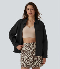 Long Sleeve Zipper Casual Jacket with Pockets