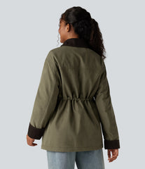 Long Sleeve Casual Barn Jacket with Pockets