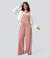 Pockets Waffle Casual Overalls