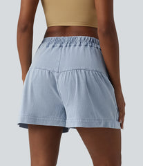 Halara Flex™ High Waisted Denim Casual Shorts 3'' with Pockets