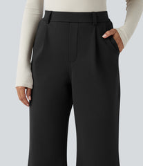 SoftlyZero™ Plush Thermal High Waisted Work Flare Pants with Pockets