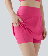 Land to Water High Waisted 2-in-1 Bikini Skirt Swimsuit with Pocket