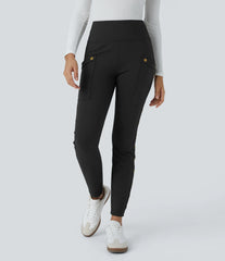 DayStretch High Waisted Decorative Pocket Skinny Ankle Length Casual Pants