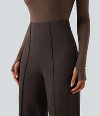 Halara Flex™ Wear-Resistant High Waisted Ponte Roma Work Baggy Flare Pants