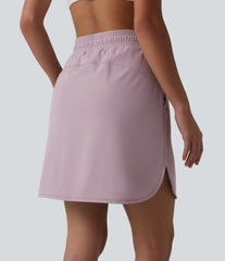 SoftlyZero™ Airy Mid Rise Drawstring Curved Hem 2-in-1 InstantCool Workout Skirt with Pockets