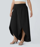 Breezeful™ High Waisted Back Waistband Pocket Palazzo Flowy Wide Leg Quick Dry Casual Plus Size Pants