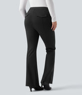 High Waisted Work Flare Pants with Pockets