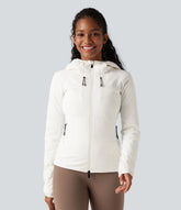 Reflective Hooded Running Down Jacket with Pockets