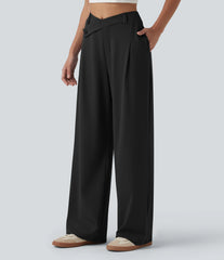 Halara Flex™ DayStretch Asymmetric High Waisted Work Baggy Pants with Pockets