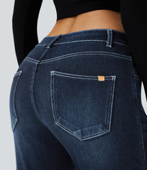 Halara Flex™ Mid Low Rise Zipper Pockets Casual Skinny Jeans