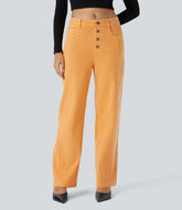 Halara Flex™ High Waisted Decorative Pockets Straight Leg Colorful Casual Boyfriend Jeans