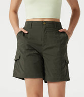 Mid Rise Casual Cargo Bermuda Shorts 7'' with Pockets