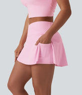 SoftlyZero™ Airy High Waisted Crossover 2-in-1 Micro Mini Tennis Skirt with Pocket-UPF50+