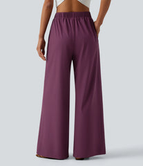 Breezeful™ High Waisted Pleated Quick Dry Resort Flowy Baggy Pants with Pockets