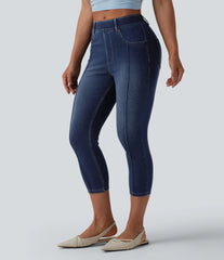 Halara Flex™ Mid Rise Skinny Cropped Casual Jeans with Pockets
