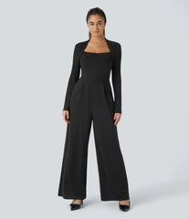 Long Sleeve Wide Leg Jumpsuit