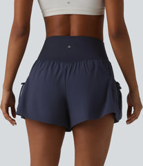 High Waisted 2-in-1 Workout Baggy Shorts with Pockets