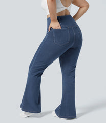 Halara Flex™ High Waisted Crossover Pocket Washed Casual Plus Size Jeans