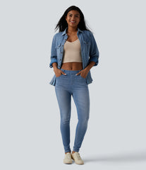 Halara Flex™ Curvy Mid Rise Skinny Casual Jeans with Pockets