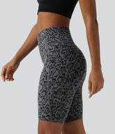 Halara UltraSculpt™ Leopard Print High Waisted Tummy Control Training Biker Shorts 9'' with Pockets