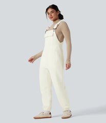 Casual Sherpa Jogger Overalls with Pockets
