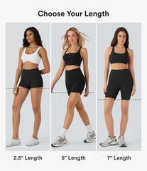 SoftlyZero™ QuickDry High Waisted Tummy Control Ruched Running Biker Shorts 7''
