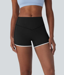 SoftlyZero™ Airy Mid Rise Tummy Control Color Block InstantCool Yoga Biker Shorts 3''-UPF50+