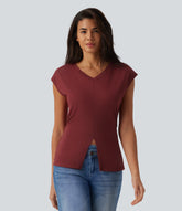 V Neck Sleeveless Casual T-Shirt