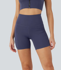 SoftlyZero™ QuickDry High-Waisted Tummy-Control Ruched Running Biker Shorts 5''