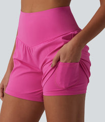 SoftlyZero™ Airy Super High Waisted Tummy Control 2-in-1 InstantCool Yoga Shorts 5'' with Pockets