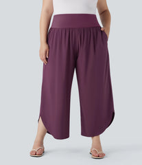 Plus Size Breezeful™ High Waisted Tummy Control Hem Quick Dry Pants with Pockets