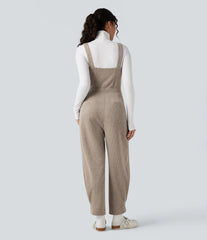 Ribbed Casual Overalls with Pockets