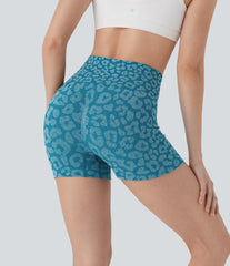 OneForm Seamless Flow High Waisted Leopard Yoga Biker Shorts 3''
