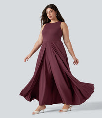 Plus Size Breezeful™ Sleeveless Quick Dry Overlay Jumpsuit with Pockets