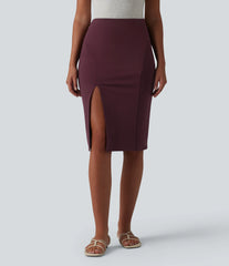 High Waisted Bodycon Knee Length Casual Skirt