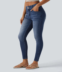 Halara Flex™ Mid Rise Draped Lyocell Washed Skinny Casual Jeans with Pockets