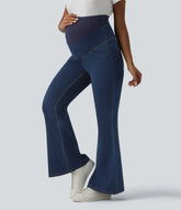 Halara Flex™ Super High Waisted Crossover Flare Casual Maternity Jeans with Pockets