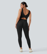 Halara UltraSculpt™ V Neck Tummy Control Butt Lifting Workout Jumpsuit with Pockets