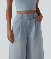 Halara Flex™ High Waisted Denim Casual Bermuda Shorts with Pockets