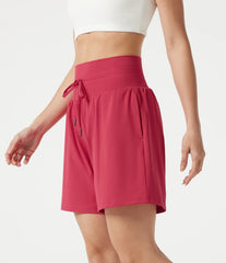 SoftlyZero™ Airy Ultra High-Waist Drawstring 2-in-1 InstantCool Yoga Shorts 7" with Pockets