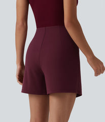 Wrinkle-resistant High Waisted Longer Mini Work Skort