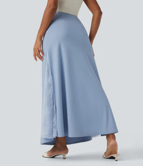 SoftlyZero™ Airy High Waisted Contrast Lace Flowy InstantCool Maxi Skirt